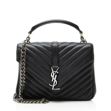 Saint Laurent Matelasse Calfskin Monogram College Medium Shoulder Bag
