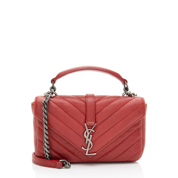 Saint Laurent Matelasse Calfskin Monogram College Mini Shoulder Bag