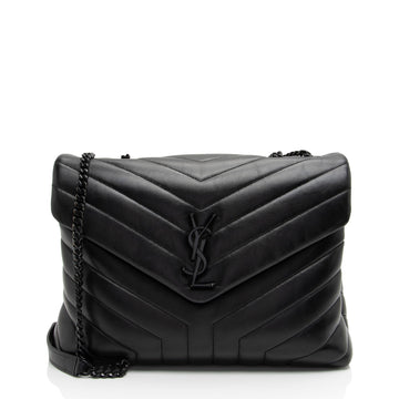 Saint Laurent Matelasse Calfskin Monogram LouLou Chain Medium Shoulder Bag (SHF-SaVb1o)