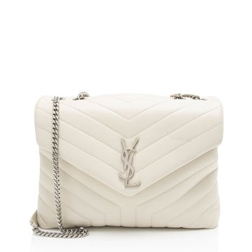 Saint Laurent Matelasse Calfskin Monogram LouLou Chain Medium Shoulder Bag