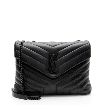 Saint Laurent Matelasse Calfskin Monogram LouLou Chain Medium Shoulder Bag