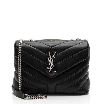 Saint Laurent Matelasse Calfskin Monogram LouLou Chain Small Crossbody Bag (SHF-XeDlWE)