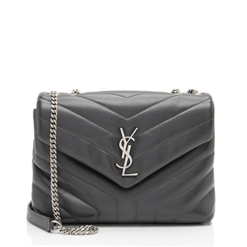 Saint Laurent Matelasse Calfskin Monogram LouLou Chain Small Crossbody (SHF-B5OsZv)