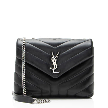 Saint Laurent Matelasse Calfskin Monogram LouLou Chain Small Crossbody