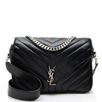 Saint Laurent Matelasse Calfskin Monogram LouLou Slouchy Large Shoulder Bag