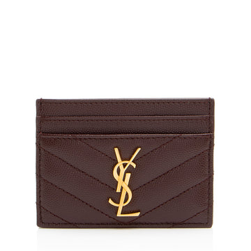 Saint Laurent Matelasse Grain de Poudre Monogram Card Case