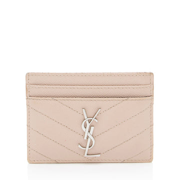 Saint Laurent Matelasse Grain de Poudre Monogram Card Case