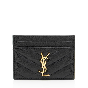 Saint Laurent Matelasse Grain de Poudre Monogram Card Case