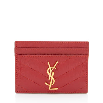 Saint Laurent Matelasse Grain de Poudre Monogram Card Case