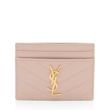 Saint Laurent Matelasse Grain de Poudre Monogram Card Case