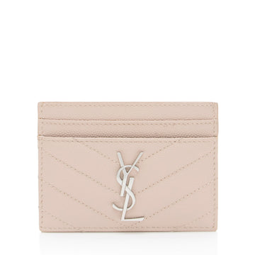 Saint Laurent Matelasse Grain de Poudre Monogram Card Case