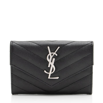 Saint Laurent Matelasse Grain de Poudre Monogram Envelope Small Wallet (SHF-zEUzOS)
