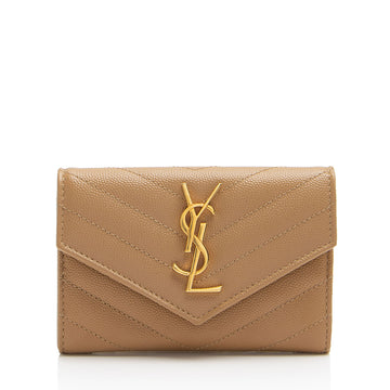 Saint Laurent Matelasse Grain de Poudre Monogram Envelope Small Wallet