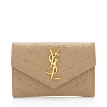 Saint Laurent Matelasse Grain de Poudre Monogram Envelope Small Wallet