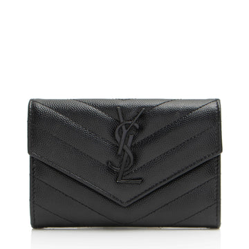 Saint Laurent Matelasse Grain de Poudre Monogram Envelope Small Wallet