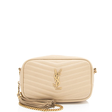 Saint Laurent Matelasse Grain de Poudre Monogram Lou Mini Camera Bag (SHF-e52Zwb)