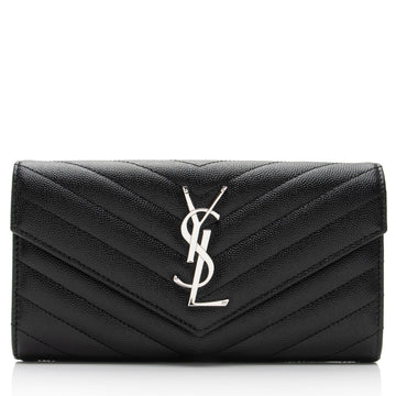 Saint Laurent Matelasse Grain de Poudre Monogram Wallet (SHF-RqA2Ig)