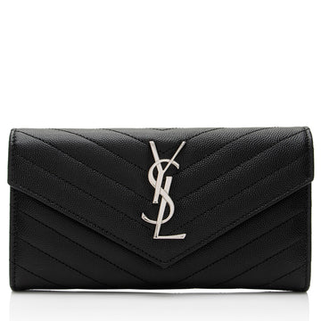Saint Laurent Matelasse Grain de Poudre Monogram Wallet (SHF-gZz6IY)