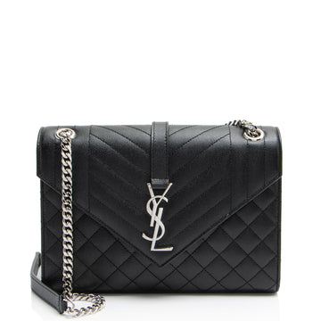 Saint Laurent Mixed Matelasse Grain de Poudre Monogram Medium Shoulder Bag