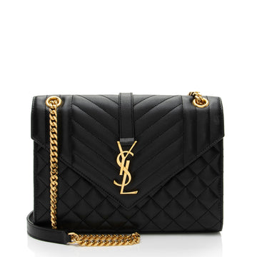 Saint Laurent Mixed Matelasse Grain de Poudre Monogram Medium Shoulder Bag
