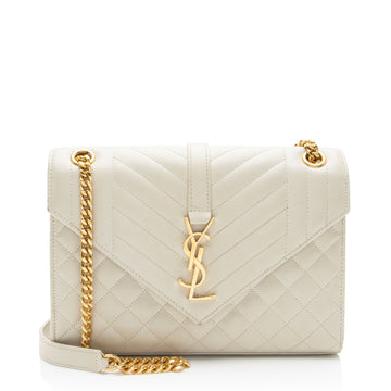 Saint Laurent Mixed Matelasse Grain de Poudre Monogram Medium Shoulder Bag