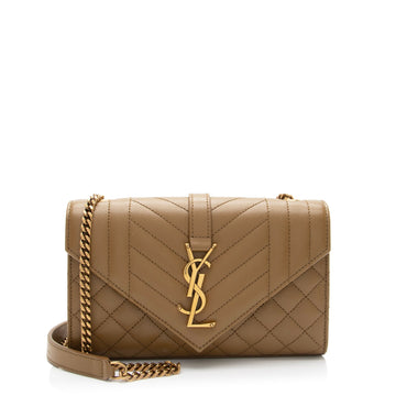 Saint Laurent Mixed Matelasse Grain de Poudre Monogram Small Shoulder Bag (SHF-mgzvyO)