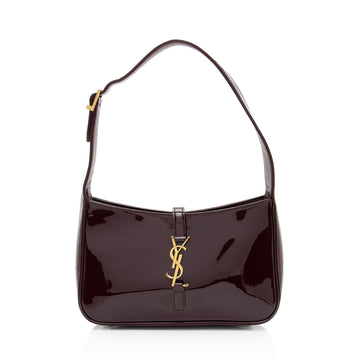 Saint Laurent Patent Leather Monogram Le 5 A 7 Hobo