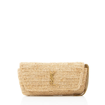 Saint Laurent Raffia Monogram Icare Pouch