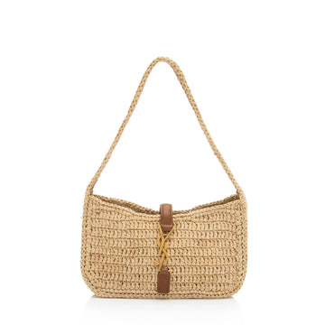 Saint Laurent Raffia Monogram Le 5 A 7 Mini Hobo (SHF-jfWkf8)