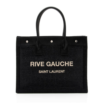 Saint Laurent Raffia Rive Gauche Small Tote (SHF-o84soV)