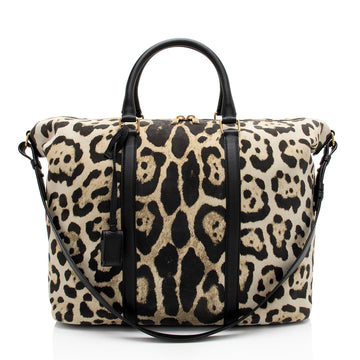 Saint Laurent Suede Leopard Print Camden Tote (SHF-YPOyM8)