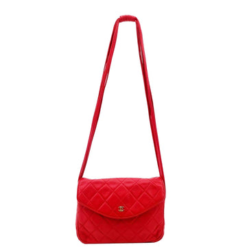 CHANEL  Flap  Leather Shoulder Bag Red