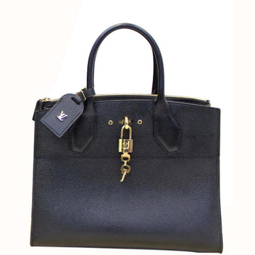 LOUIS VUITTON City Steamer MM Noir Black Leather Shoulder Bag