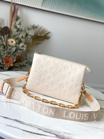 Top Quality Coussin PM Monogram-Embossed Puffy Cream For Women,  Shoulder And Crossbody Bags 10.2in/26cm Top Quality M57793