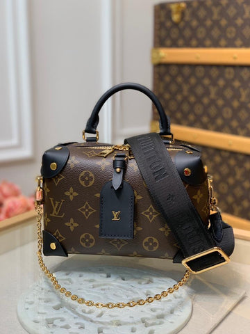 Top Quality Petite Malle Souple Monogram Canvas Black For Women, WoHandbags 7.9in/20cm Top Quality M45571