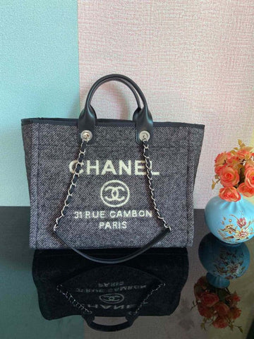 CHLLarge Shopping Tote Bag Grey For Women Handbag, Shoulder Bags 15in/38cm