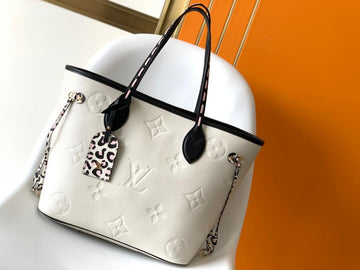 Top Quality Neverfull MM Tote Bag Wild At Heart Monogram Empreinte Cream For Women,  Shoulder Bags 12.2in/31cm Top Quality M58525