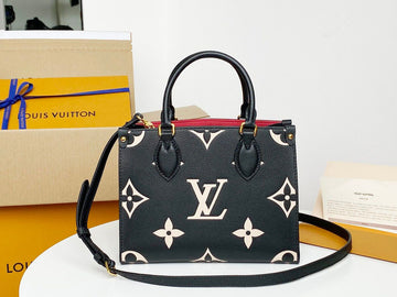 Top Quality OnTheGo PM Tote Bag Monogram Empreinte Black/Beige For Women, WomenÂs Handbags, Shoulder And Crossbody Bags 9.8in/25cm Top Quality M45659