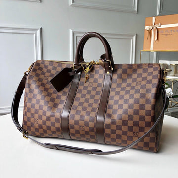 Top Quality Keepall BandouliÃ¨re 45 Damier Ebene Canvas For Women, WoBags 17.7in/45cm Top Quality N41428