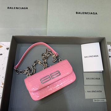 Top Quality Gossip Small On Chain Shoulder Bag Pink, For Women,  Bags 7.4in/19cm