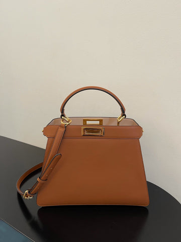 Top QualityTop Quality Peekaboo ISeeU Petite Brown Small Bag For Woman 20cm/8in
