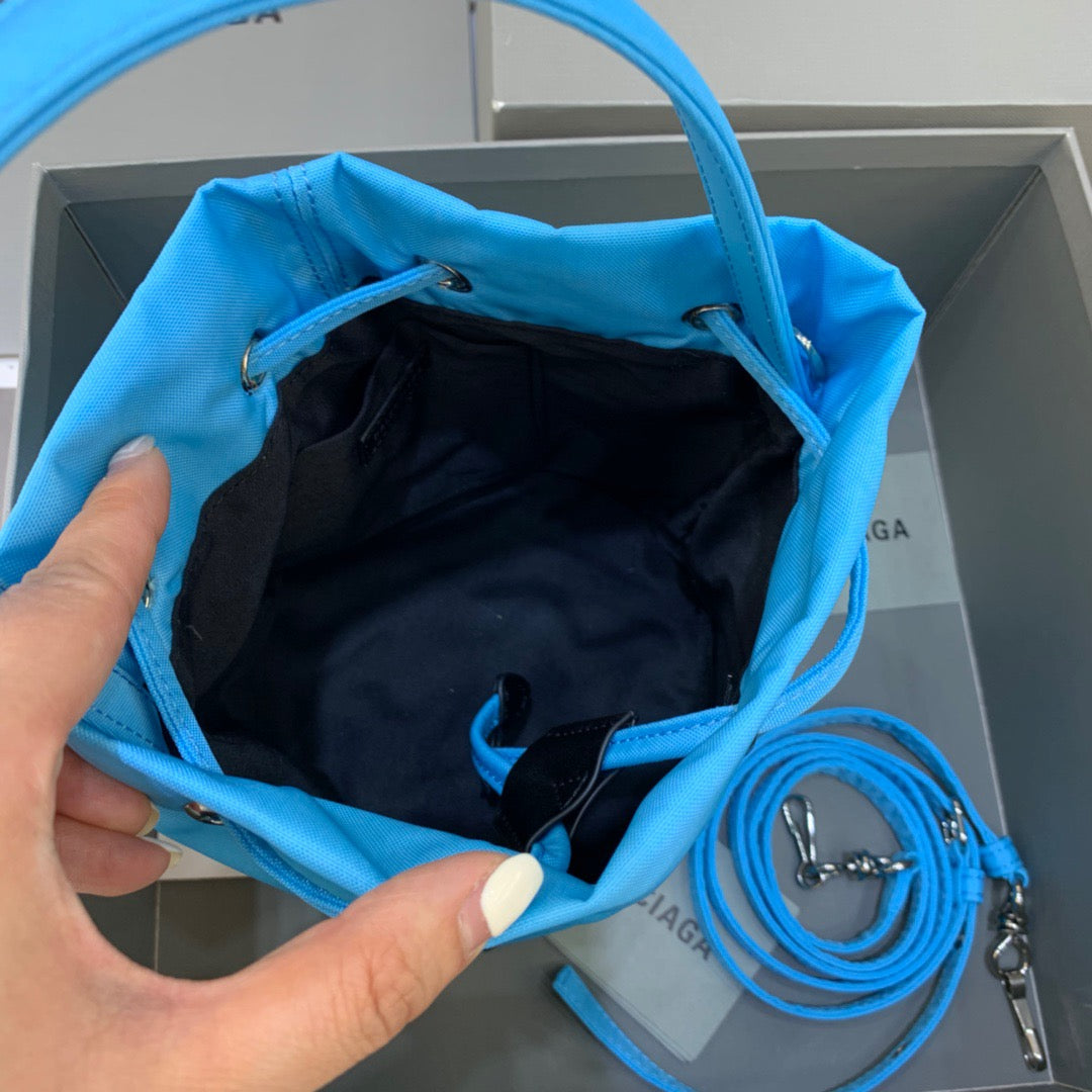 Balen Le Cagole MeTop Qualityum Bucket Bag In Light Blue, For Women,  Bags 11.8in/30cm
