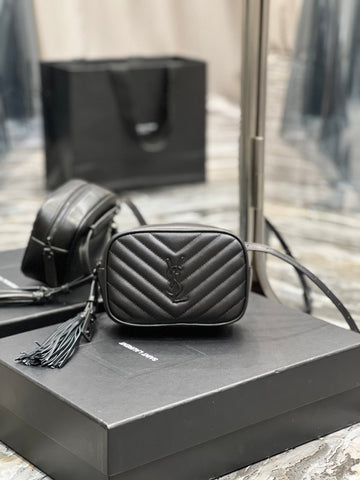 YSSL Lou Belt Bag Black In MatelassÃ© Black Metal Hardware For Women 6.1in/15cm YSL 534817DV7081000