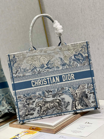 Top Quality Large Book Tote Bag Blue For Women 42cm/16in CD