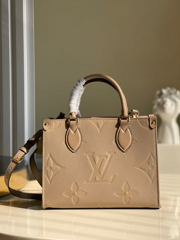 Top Quality OnTheGo PM Tote Bag Monogram Empreinte Beige For Women, WomenÂs Handbags, Shoulder And Crossbody Bags 9.8in/25cm Top Quality