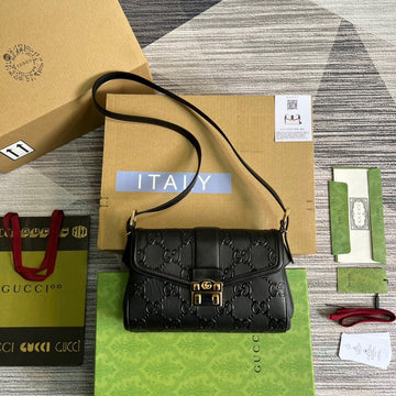 gg Small gg Top Handle Bag Black For Women, Women’s Bags 17.7in/19cm ggâ 675791 UD9AG 1000