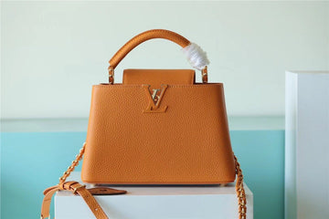 Top Quality Capucines BB Taurillon Jaune Sunbeam For Women,  Shoulder And Crossbody Bags 27cm/10.6in Top QualityÂ 