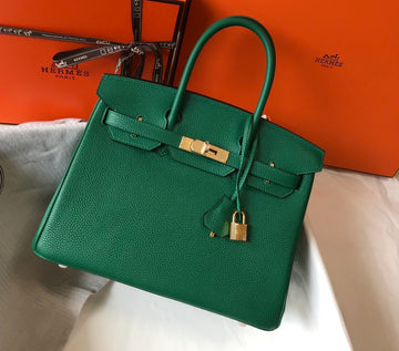 Top Quality Birkin Green For Women Gold-Toned Hardware 11in/30cm
