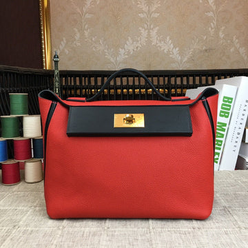 Top Quality 24/24 Clemence Swift Red Gold Toned Hardware For Women, Handbags, Shoulder Bags 11.4in/29cm