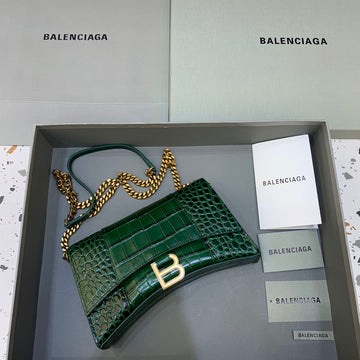 Top Quality Hourglass Wallet On Chain in Dark Green, For Women,  Bags 9in/23cm